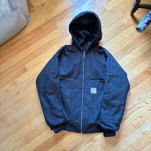 Y2K Style Black Carhartt Hooded Jacket Work wear New - no tags size Medium